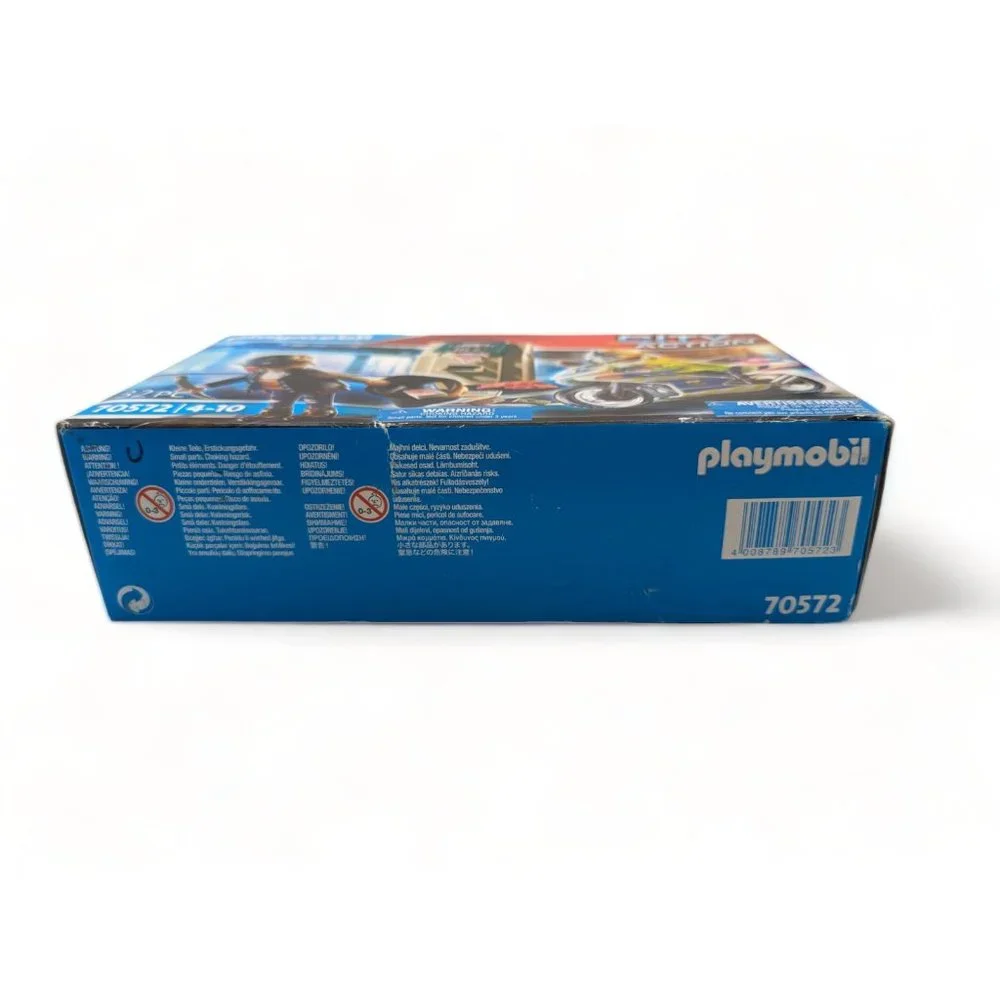 Playmobil City Action Bank Robber Chase Building Set 70572 Motorcycle ATM 32 Pcs